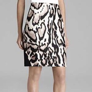 Diane Von Furstenberg DVF Leopard Print Pencil Skirt